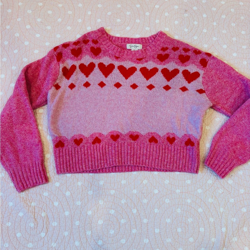 Jessica Simpson Pink Heart Sweater